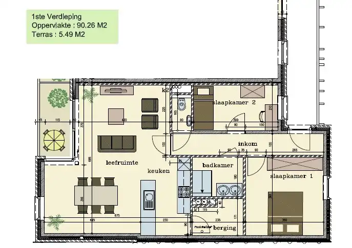 Appartement met 2 slaapkamers en garagebox te Westrozebeke foto 3