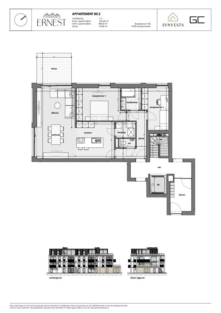 Ruim gelijkvloers 2-slaapkamersappartement met 2 terrassen in nieuwbouwproject Ernest foto 3