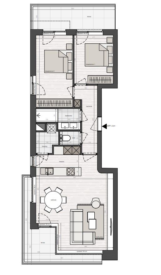 Nieuwbouw appartement met ruim zonneterras gelegen in "Residentie Dunique" te Bredene - duinen! foto 8