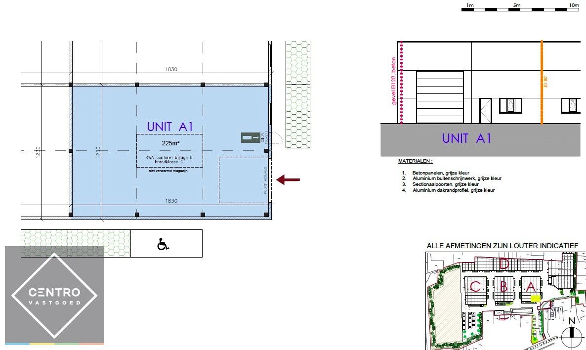 Kwalitatief en goed geïsoleerd NB MAGAZIJN (225m2), voorzien van elektrische sectionaalpoort, deur, raam (voor kantoor) en 2 private parkeerplaatsen op industriezone te Waregem. foto 15