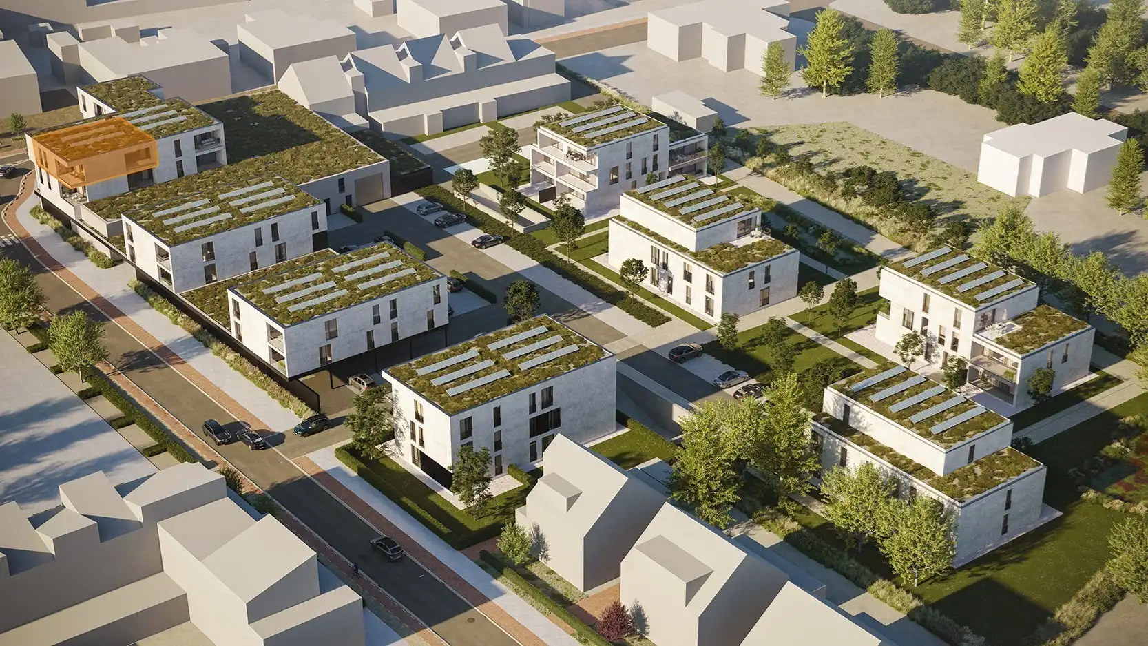 Nieuwbouw app met 2slkp en 2 terrassen in hartje Koersel foto {{pictureIndex}}