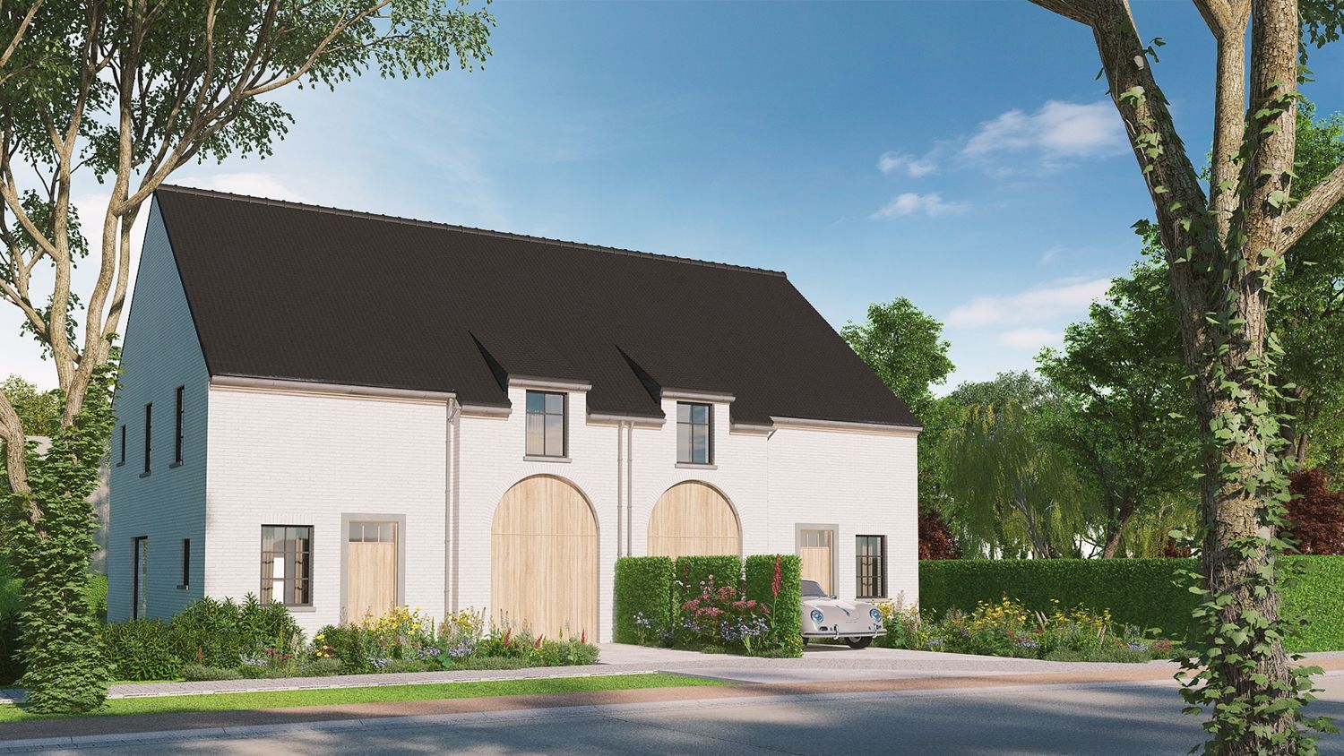 PASTORIESTIJL NIEUWBOUW met 4 SLPKS  op 853 m² - Rustig gelegen tussen ASSEBROEK en OEDELEM foto {{pictureIndex}}