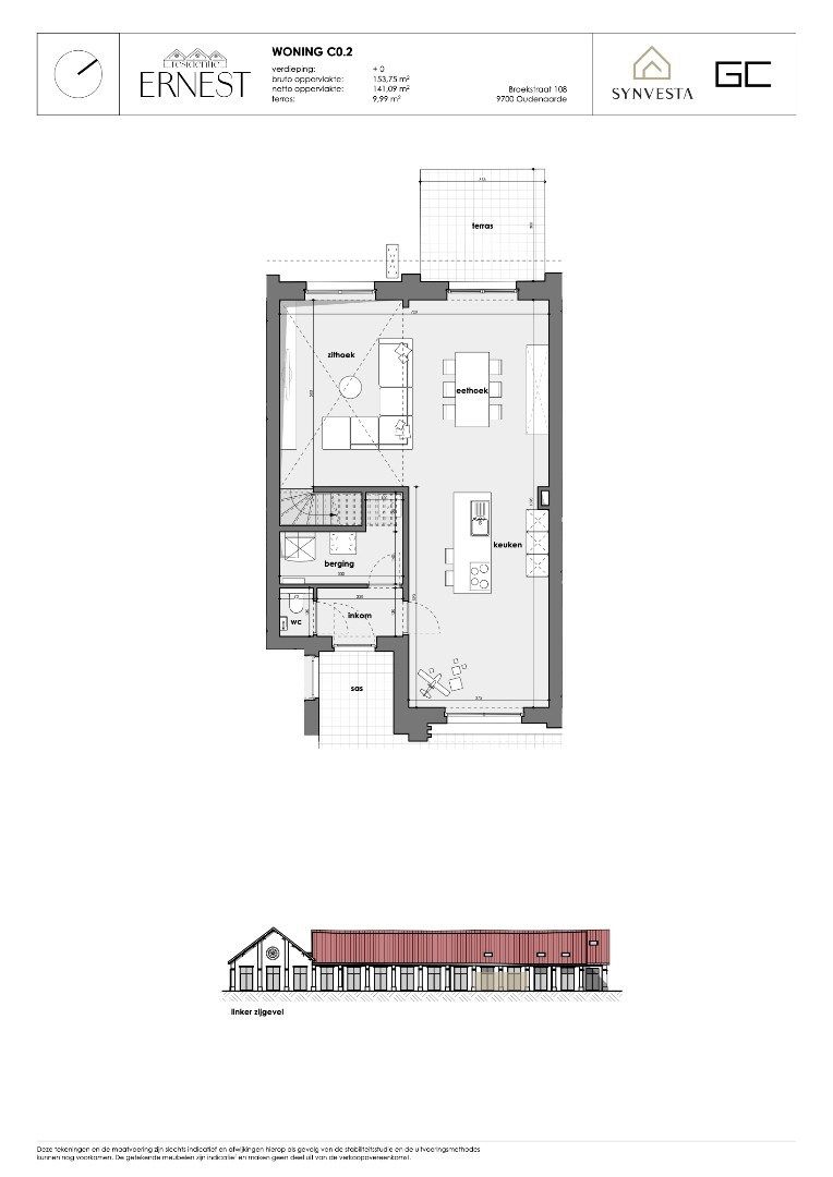 Modern huis met 2 slaapkamers, vide en speel- of leeshoek – Nieuwbouwproject Ernest, Oudenaarde foto 3