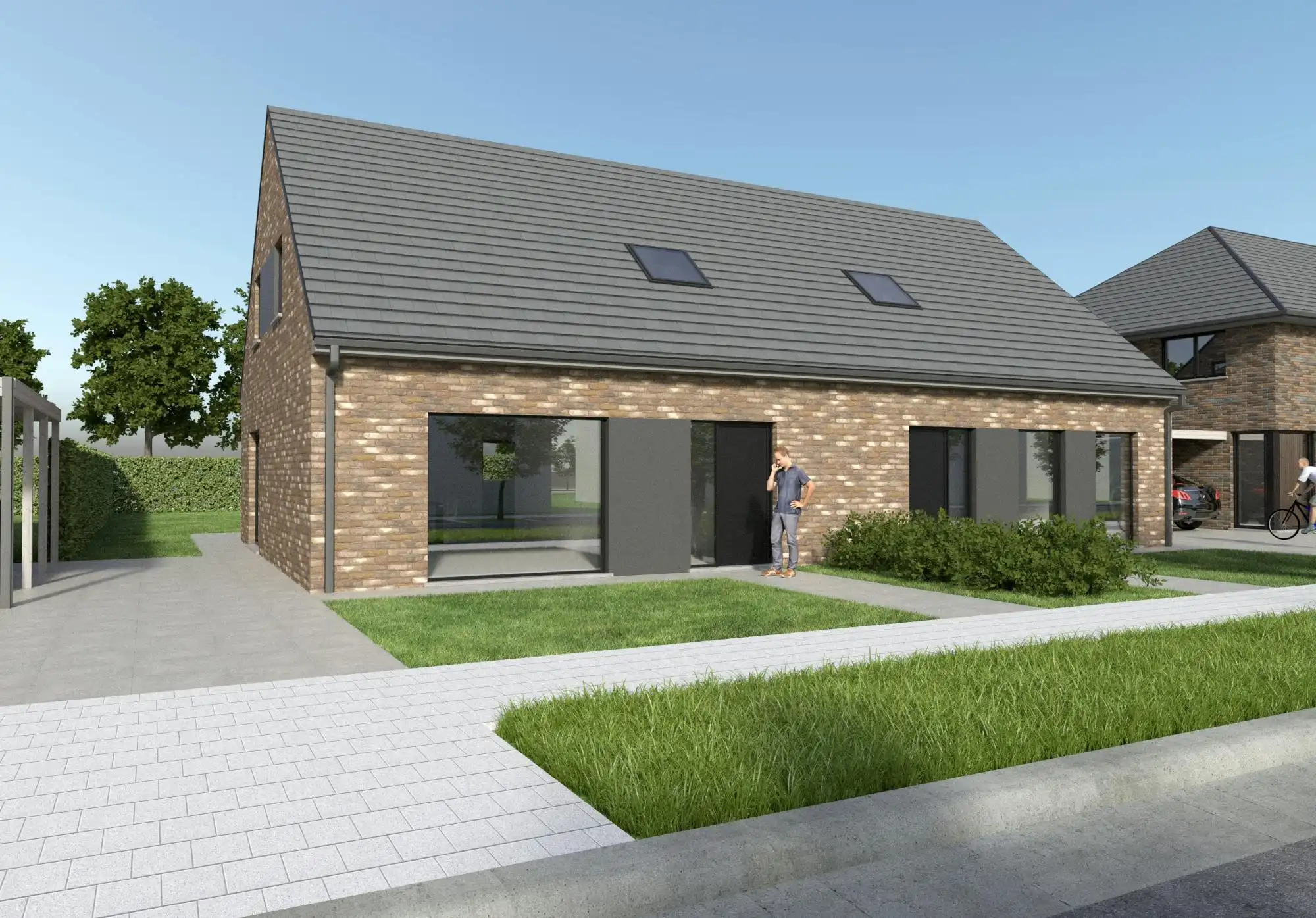 Halfopen nieuwbouwwoningen in centrum Kaprijke foto {{pictureIndex}}