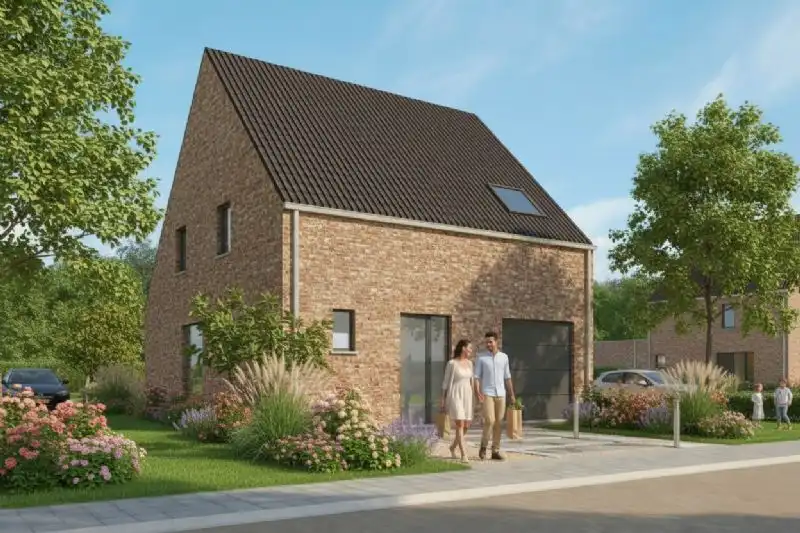 Nieuw te bouwen halfopen woning met vrije keuze van architectuur te Kluisbergen. foto 3