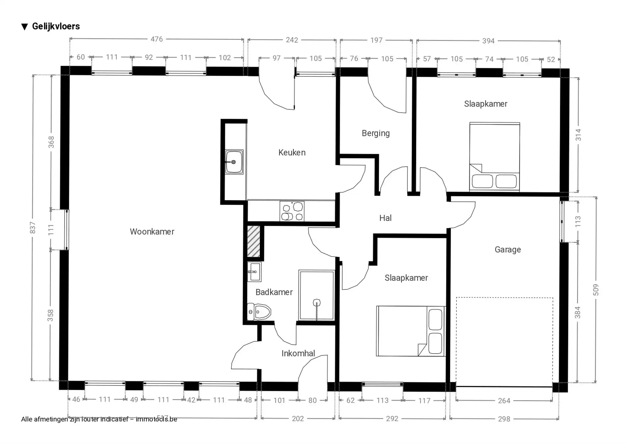 Ruime gelijkvloerse villa met garage en grote tuin foto 45