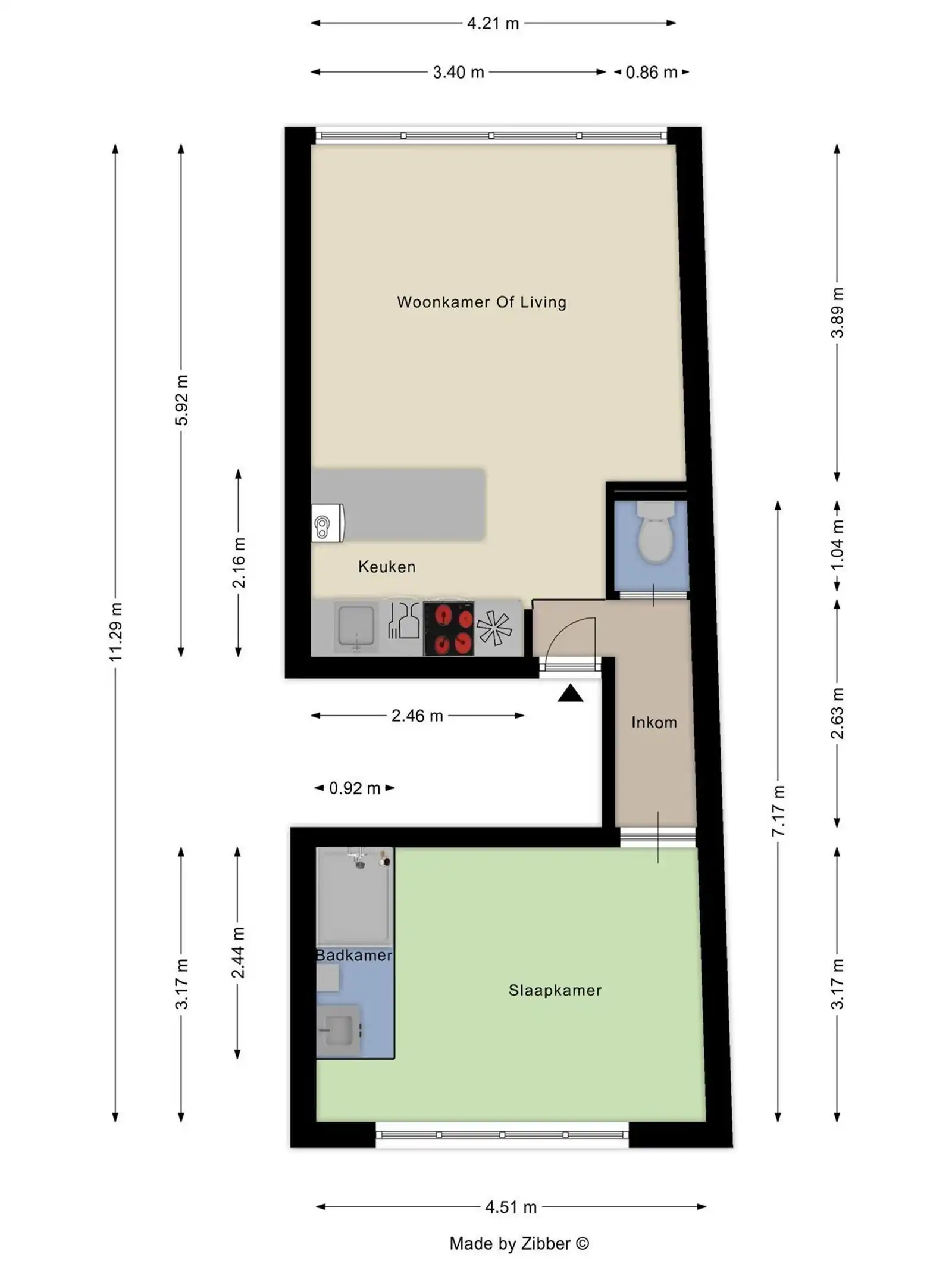 Instapklaar 1-kamer appartement met parking en tuin  foto 4