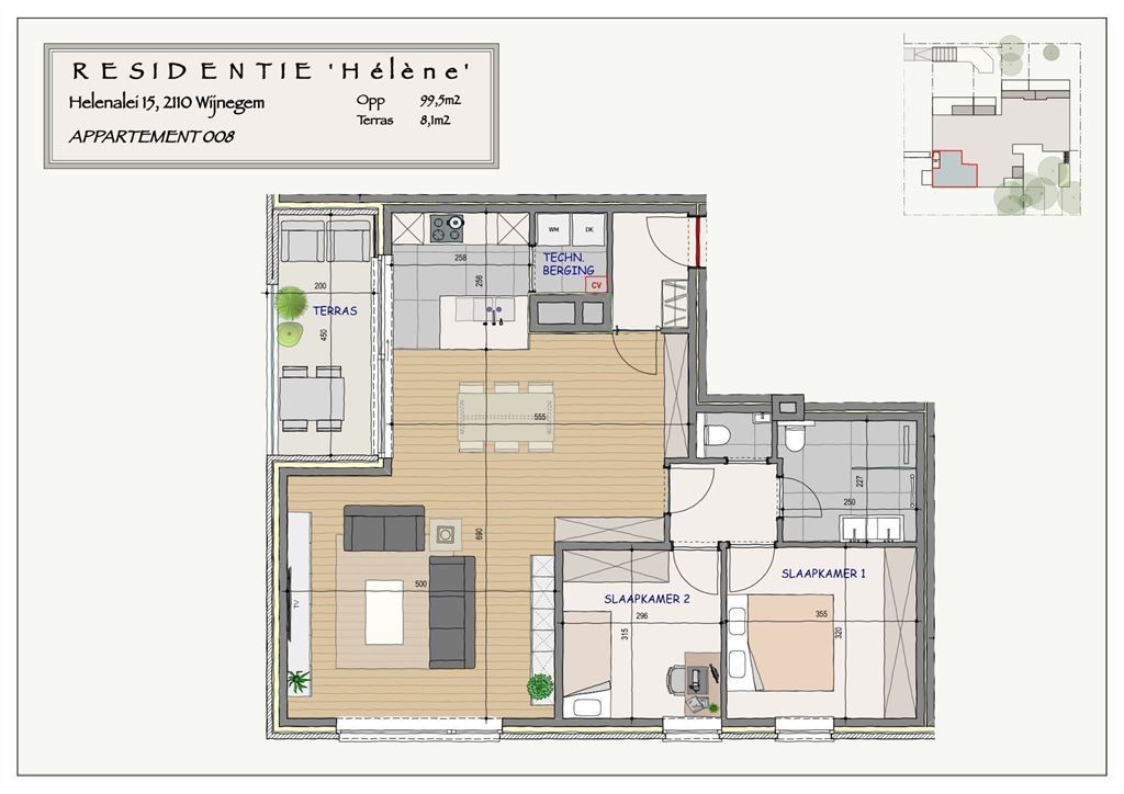 Appartement op 1e verdieping met 2 slaapkamers en terras foto 18