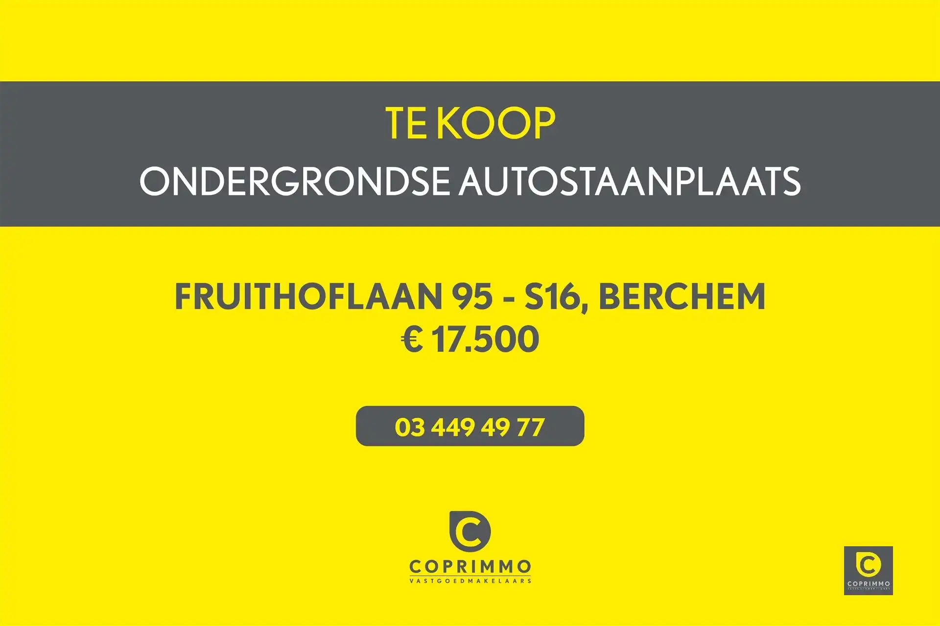 IN OPTIE! Ruime ondergrondse autostaanplaats te Fruithoflaan!  foto {{pictureIndex}}