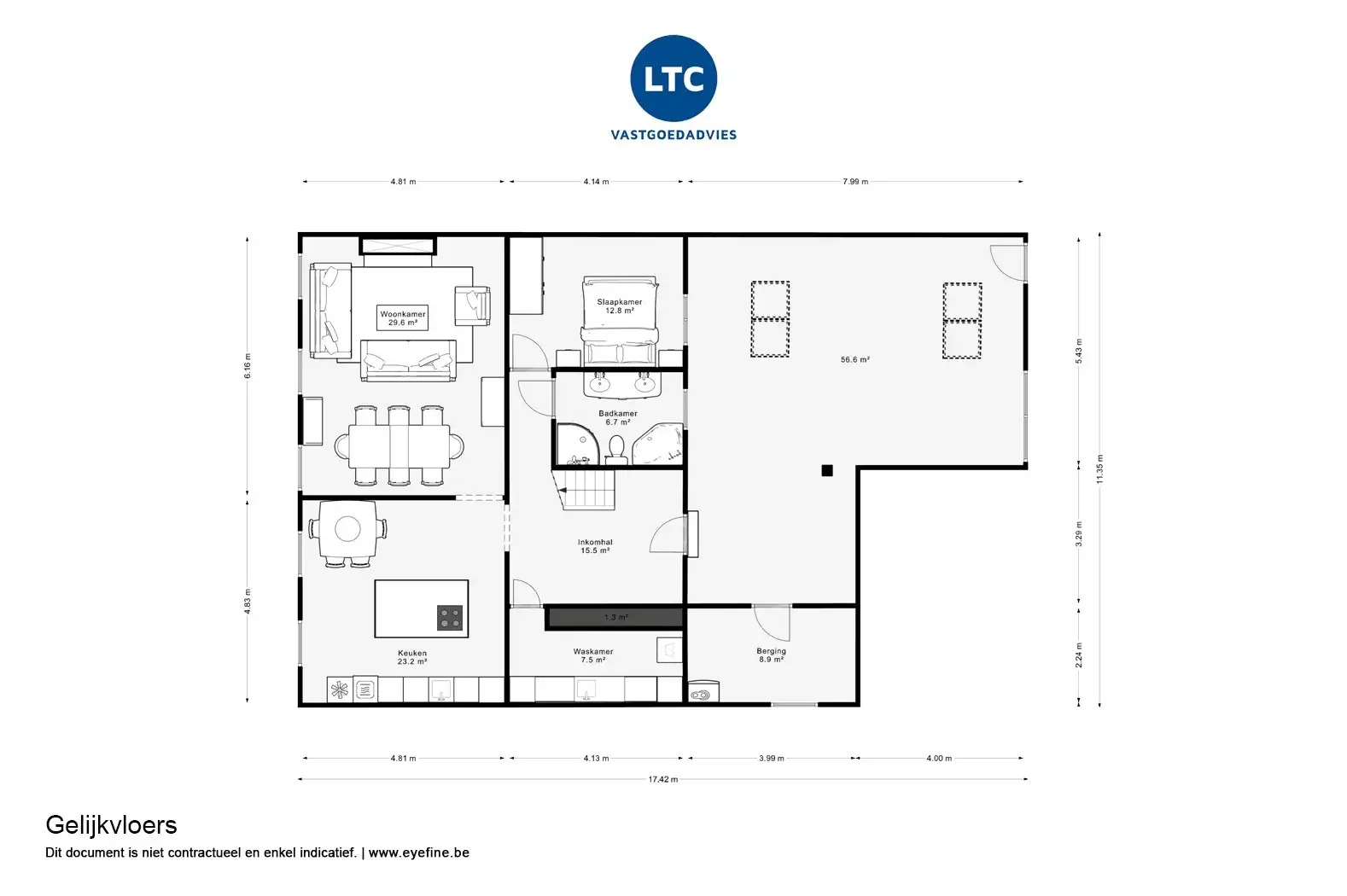 Ruime instapklare duplex met 3 slpks en praktijk- / hobbyruimte van 55m² foto 22