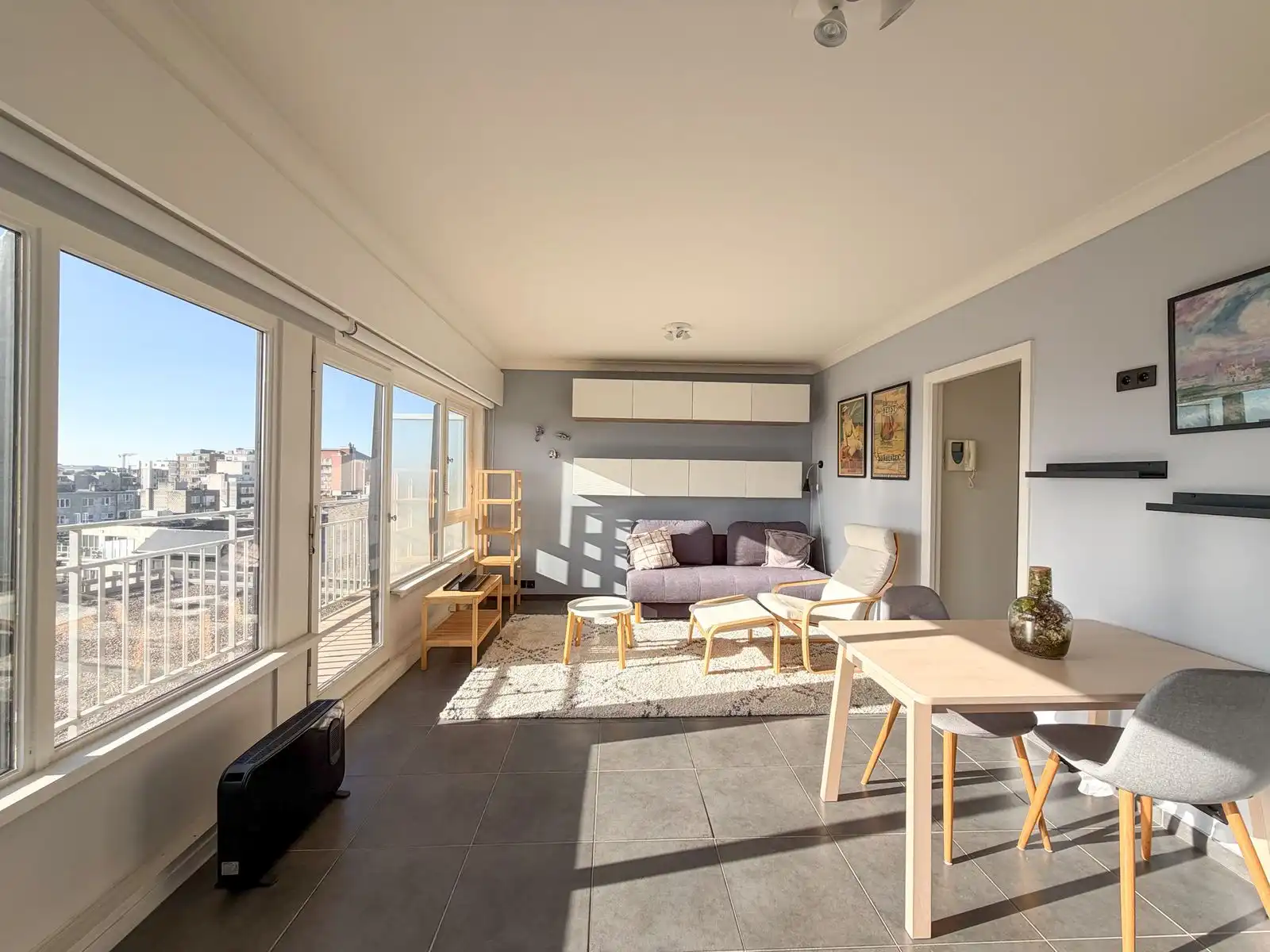Zonnige studio met open zicht en terras op topligging in Oostende foto 6