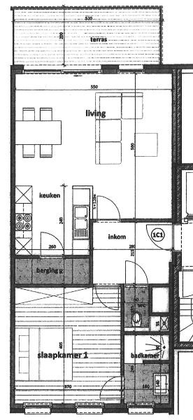 Recent appartement met 1 slaapkamer en terras foto 12