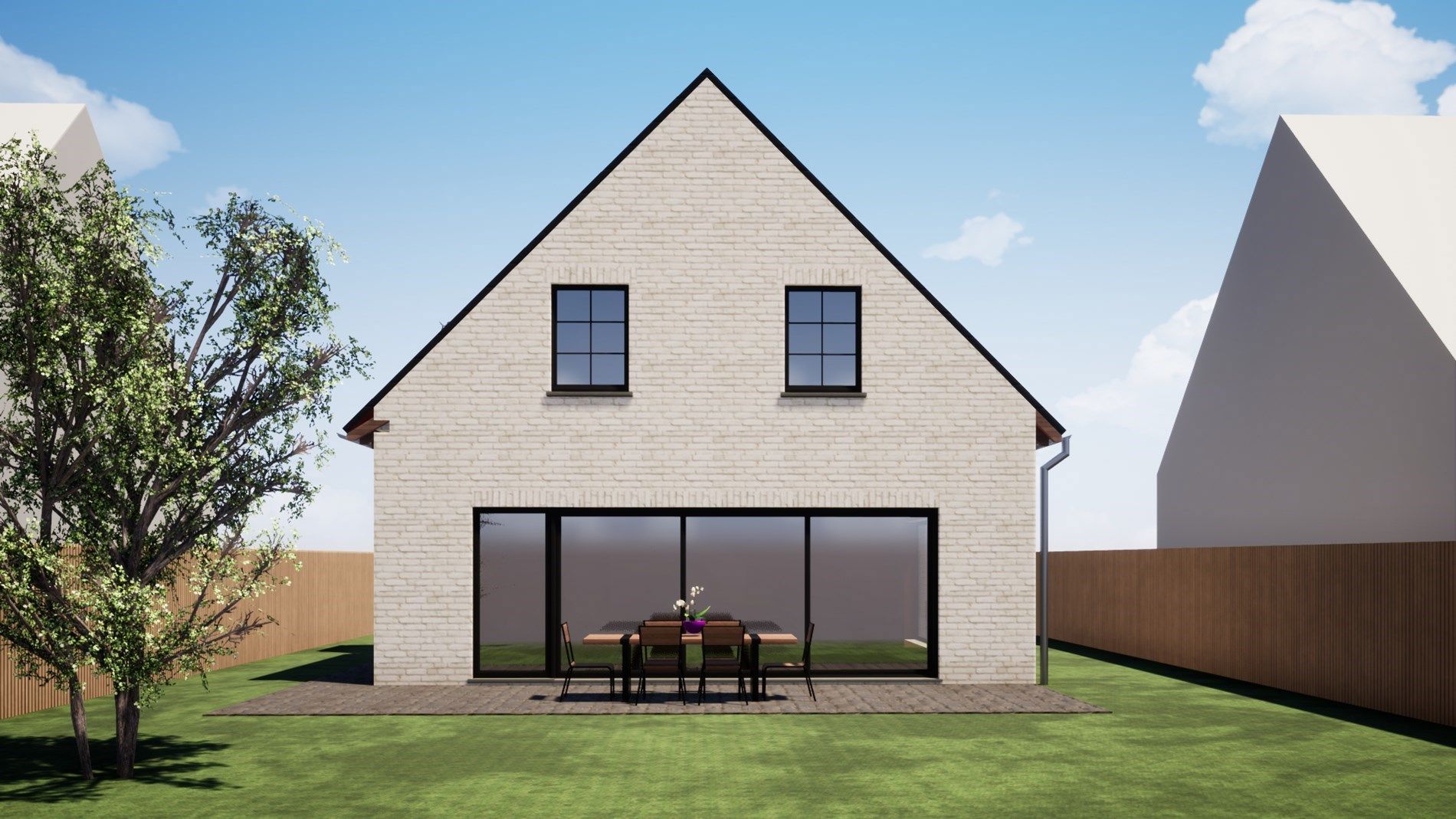 Nieuw te bouwen villa met 4 slaapkamers en garage in Lissewege – privacy, zon en bereikbaarheid in één foto 3