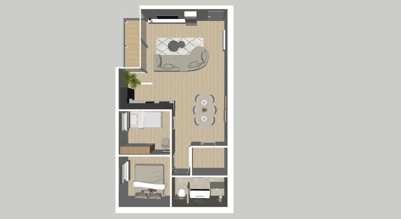 Modern appartement met 2 slaapkamers en zonnig terras foto 18