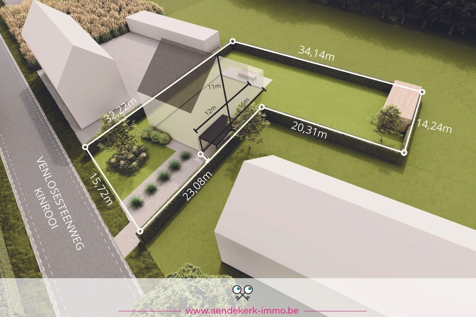 L-vormig perceel bouwgrond voor een vrijstaande woning in Kessenich foto 2