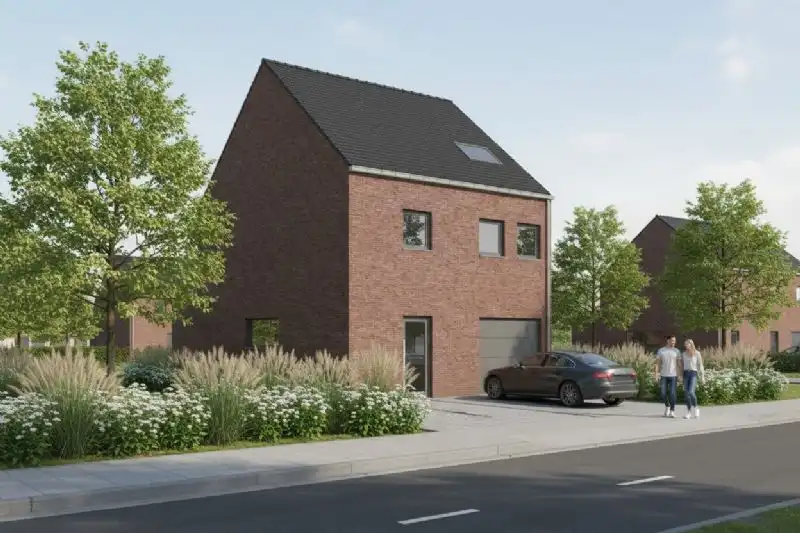 Nieuw te bouwen halfopen woning te Kortrijk. foto {{pictureIndex}}