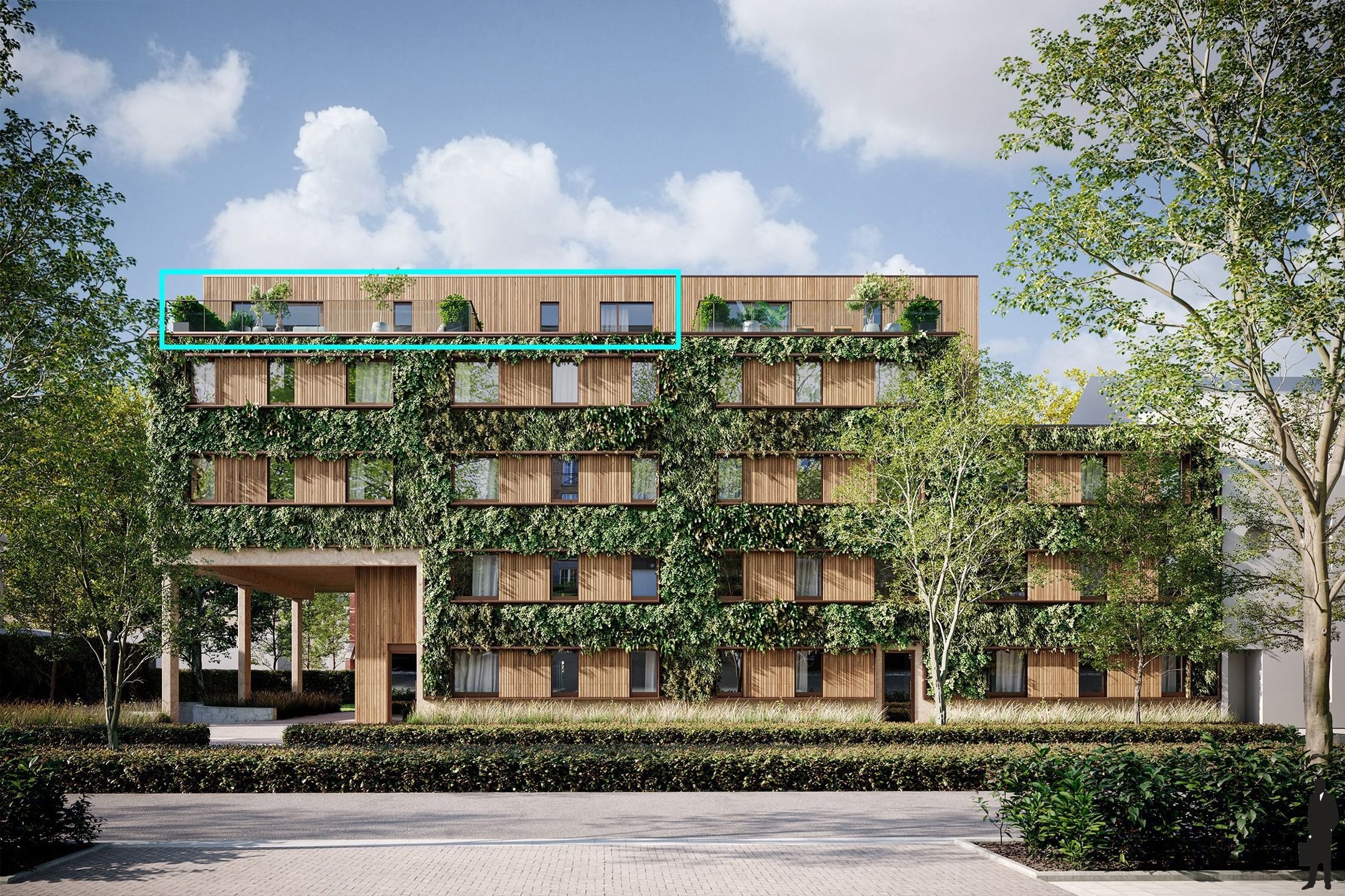 Een penthouse (4de verd.) van ca. 119,6 m²  met 2 terrassen (35,7m² en 2,3m²) in project 'Villa Tybaert'! foto 2