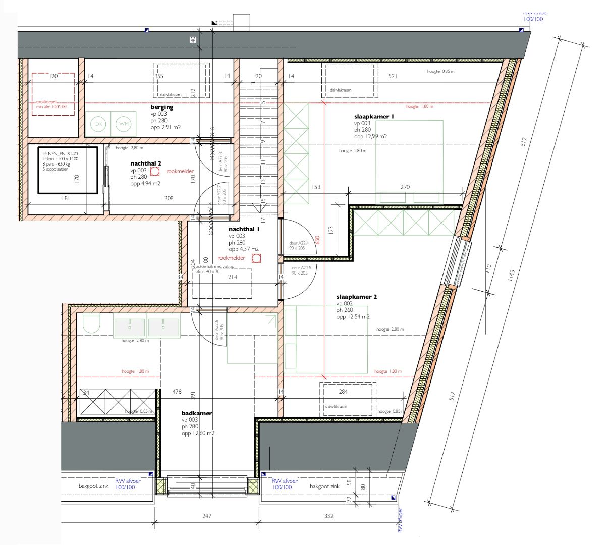 Duplex-appartement op de 2e en 3e verdieping (2.2)  van 125,93m² met 2 slaapkamers en terras van 12,16m² foto 18