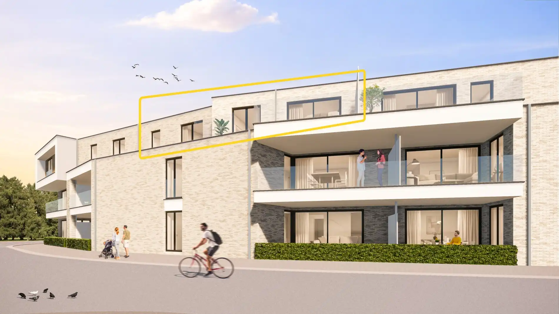 Penthouse (100 m²) met 2 slpk en ruim terras.  foto 2