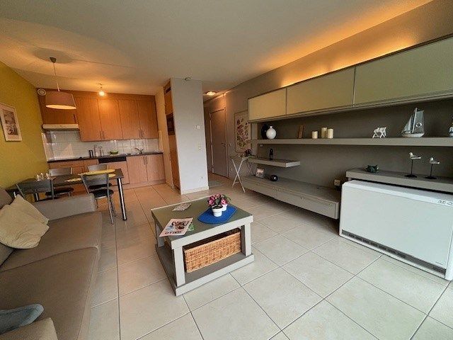 Gemeubelde studio met lateraal zee- en duinenzicht foto 2