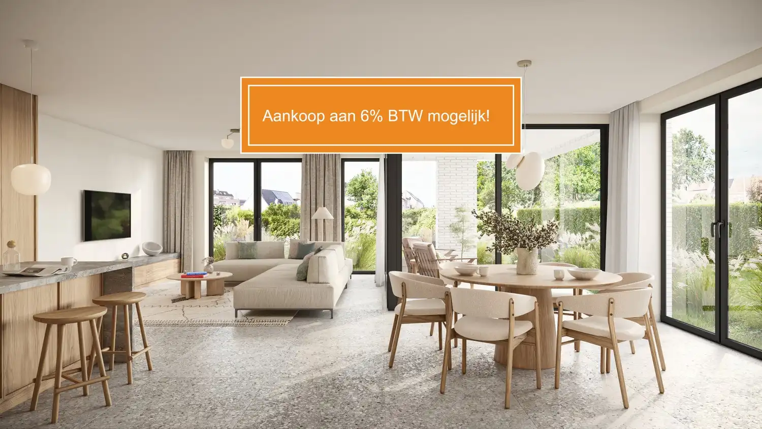 Gelijkvloers app. met 1 slpkr in uniek nieuwbouwproject foto {{pictureIndex}}