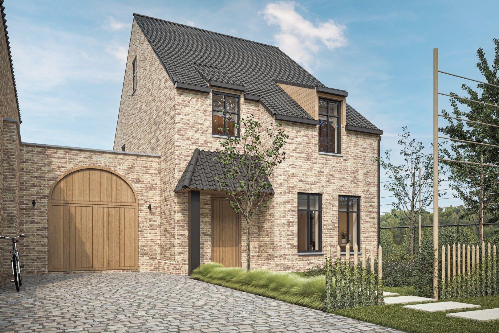 Casco nieuwbouwwoning met kelder op een perceel van 10a 09ca foto {{pictureIndex}}