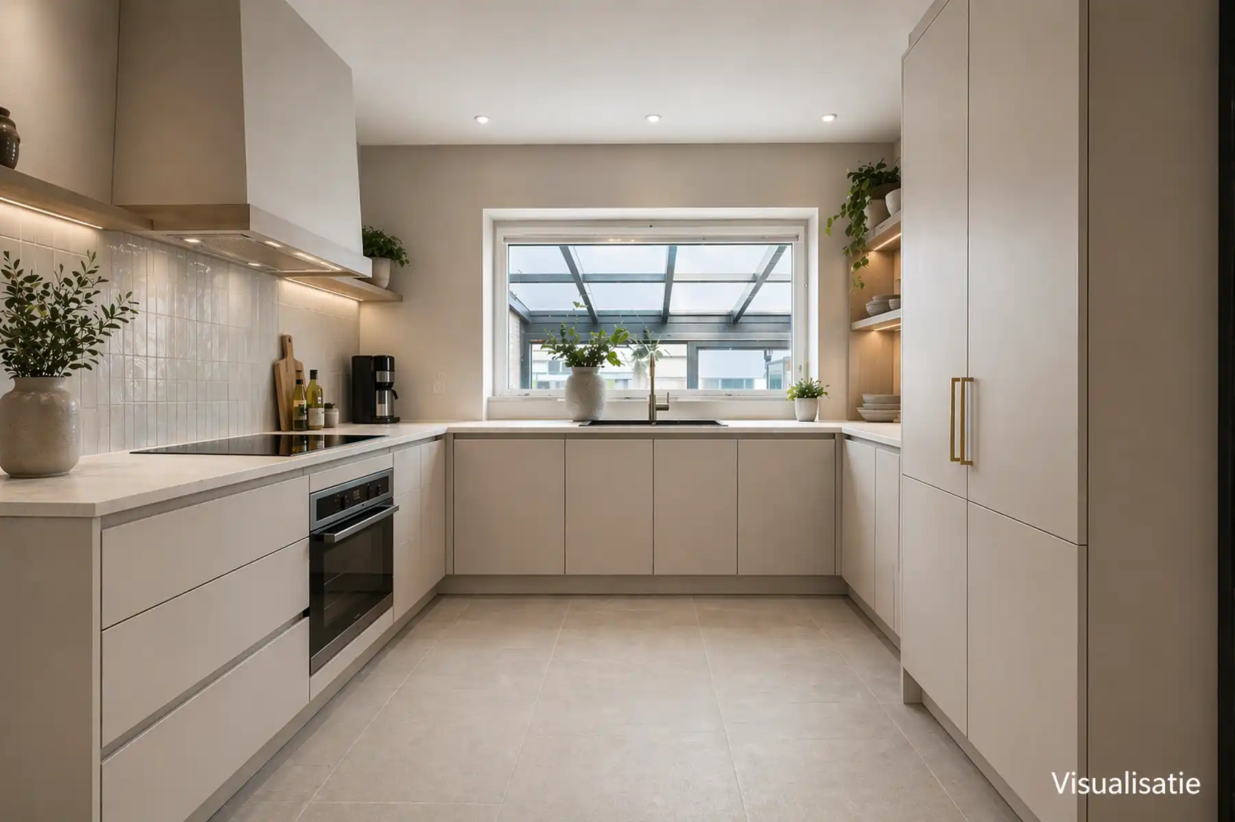 Halfopen bebouwing met tuin en garage in centrum Kalken foto 10