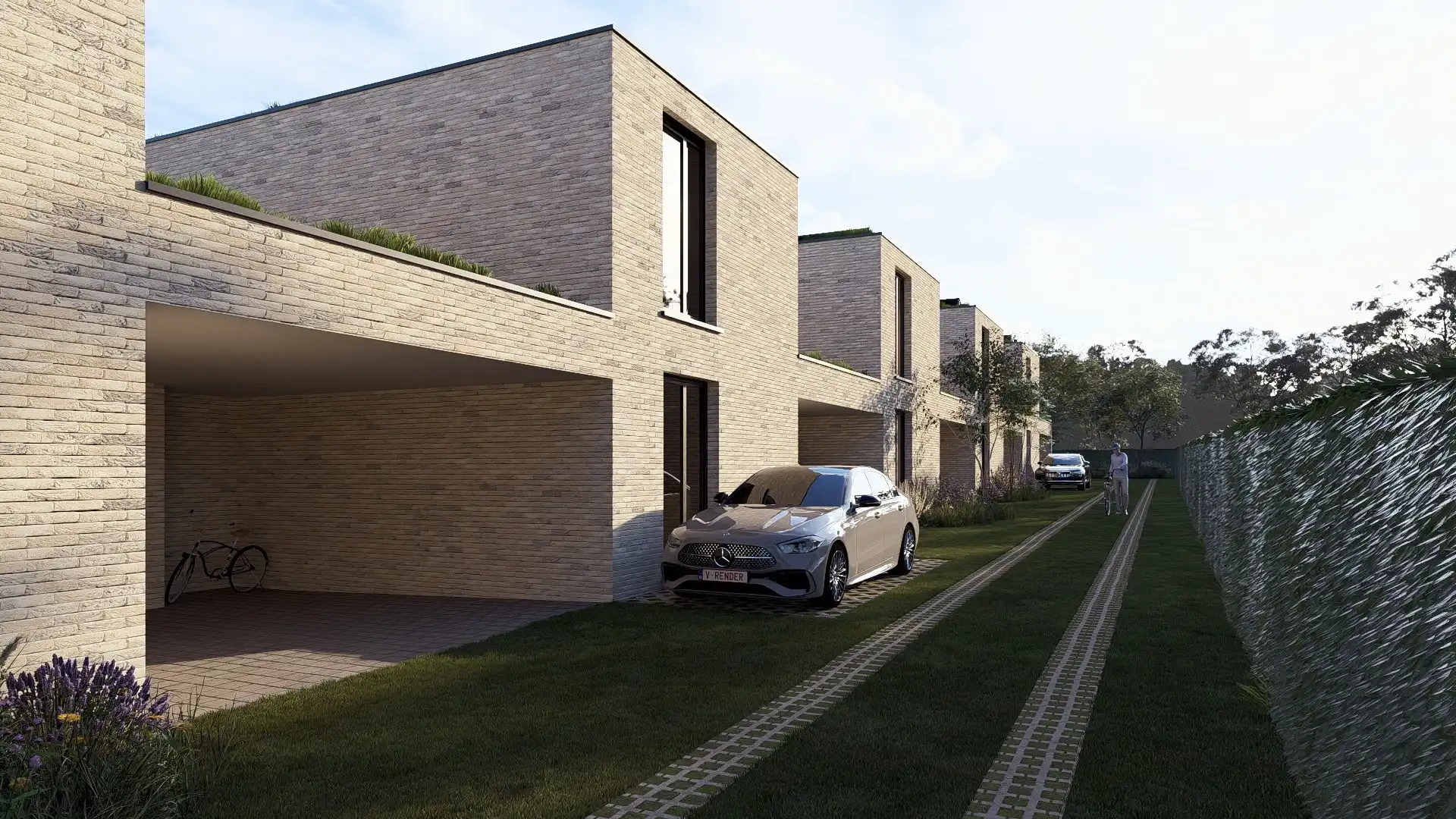 Nieuwbouwwoning op 2a10ca met 2 slpk's en overdekte carport te Maasmechelen foto {{pictureIndex}}