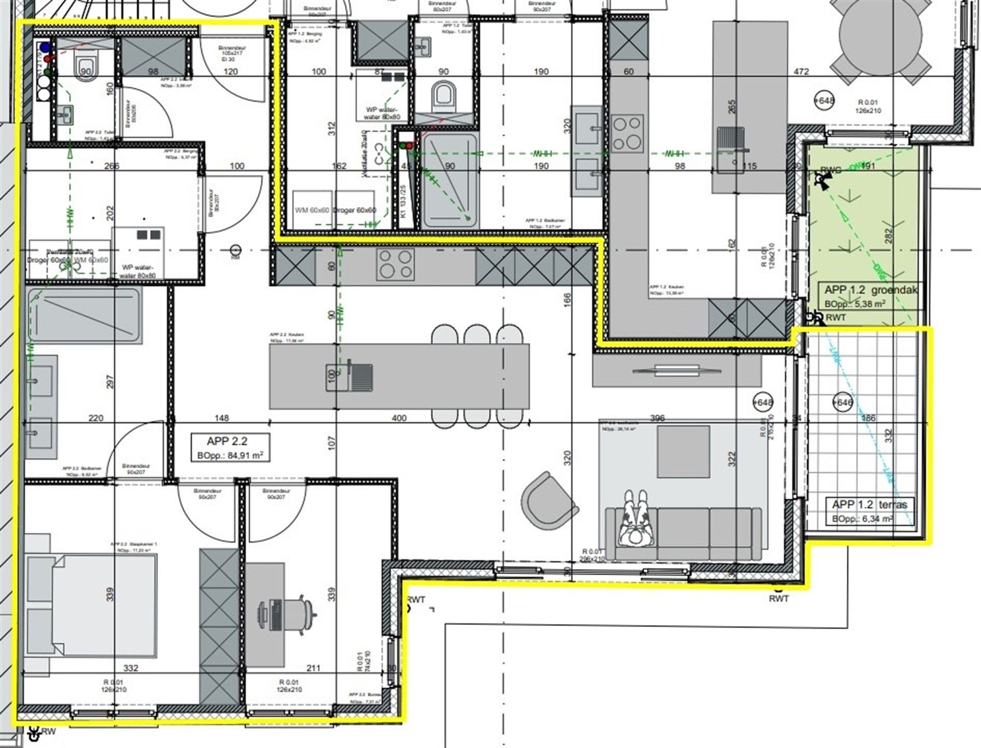 Lichtrijk nieuwbouwappartement met 2 slaapkamers en terras foto {{pictureIndex}}