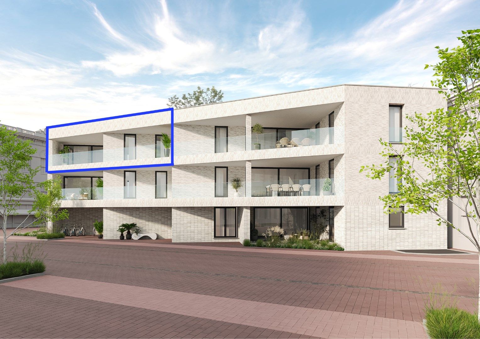 Luxueus en energiezuinig nieuwbouw appartement gelegen op de eerste verdieping op de hoek van de Grote Kerkstraat en het dorpsplein in Kinrooi foto {{pictureIndex}}