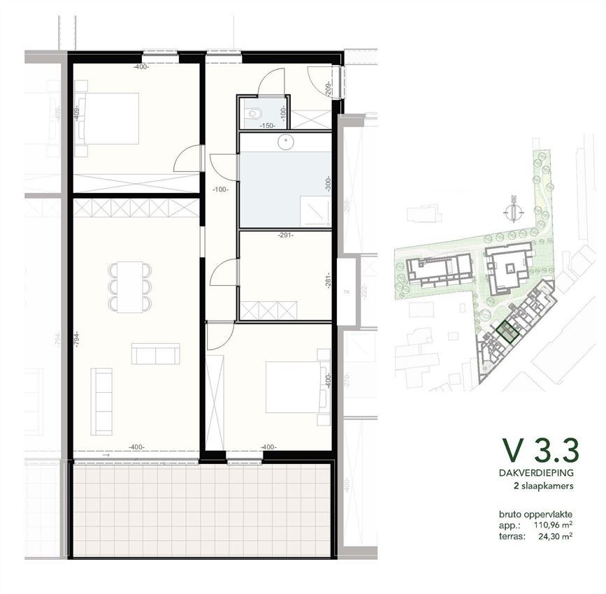 Onmiddelijk beschikbaar - penthouse 110m² - uniek uitzicht foto 3