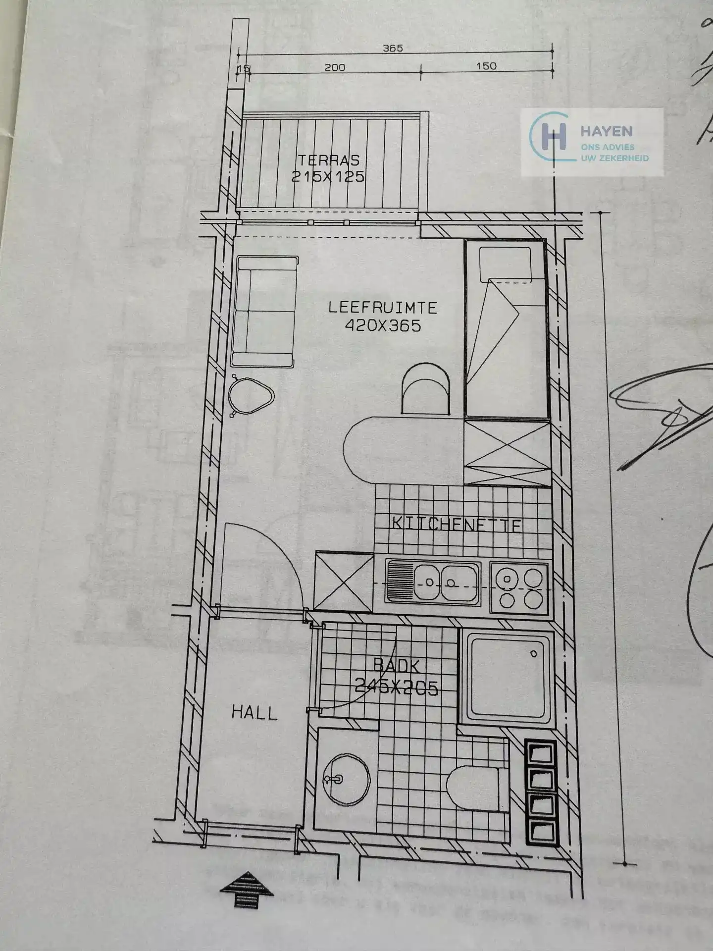 Studio met terras en ondergrondse parking te koop foto 14