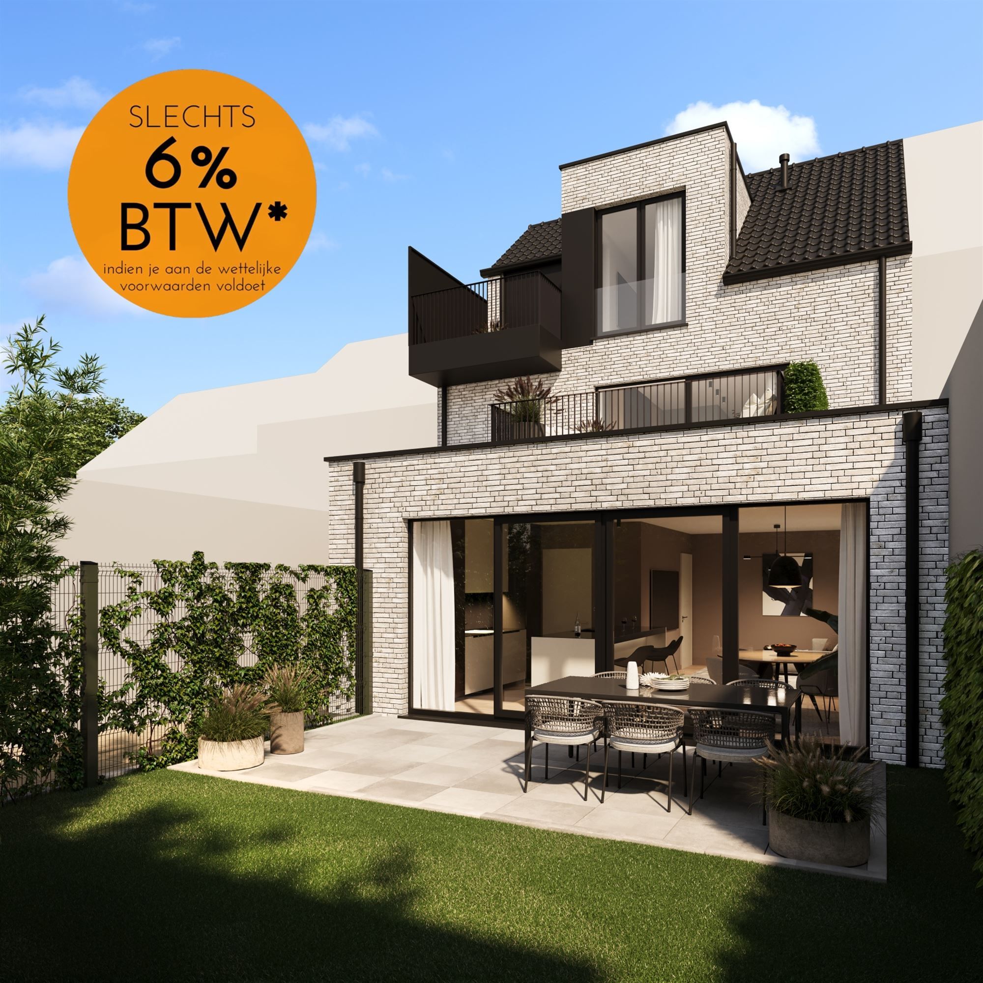 GELIJKVLOERS KWALITATIEF AFGEWERKT NIEUWBOUWAPPARTEMENT (6% BTW MOGELIJK!) VAN 100M² MET 2 SLAAPKAMERS TE PAAL-DORP foto {{pictureIndex}}