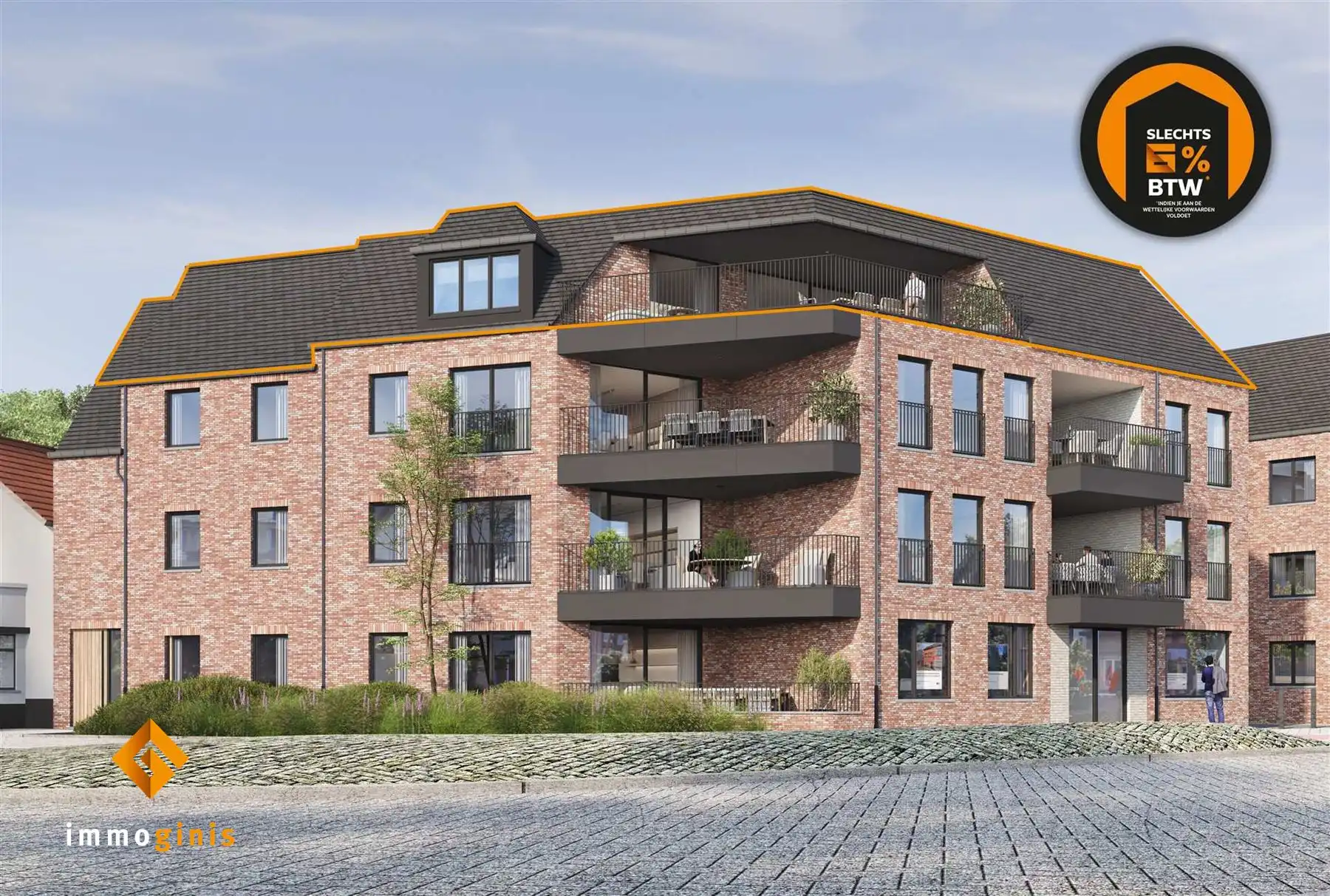 PENTHOUSE (derde verdieping) met 3 slaapkamers en terras van 32,57m²!  foto {{pictureIndex}}