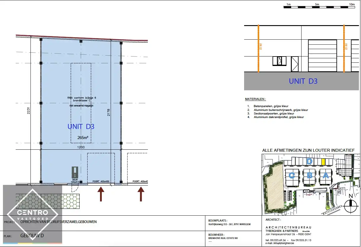 Kwalitatief en goed geïsoleerd NB MAGAZIJN (265m2), voorzien van elektrische sectionaalpoort, deur, raam (voor kantoor) en 2 private parkeerplaatsen op industriezone te Waregem. foto 13