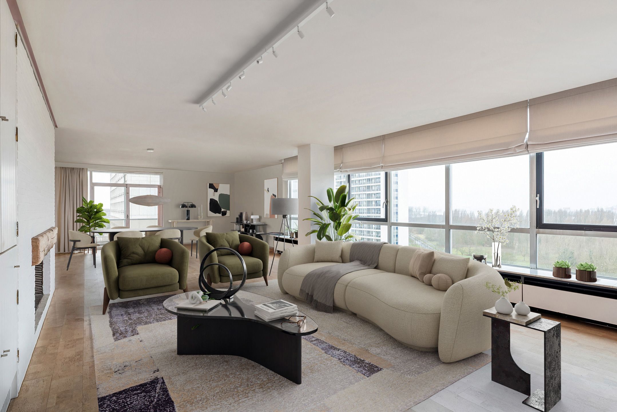 Exclusief appartement met zicht over de skyline van Antwerpen en de Schelde! foto {{pictureIndex}}