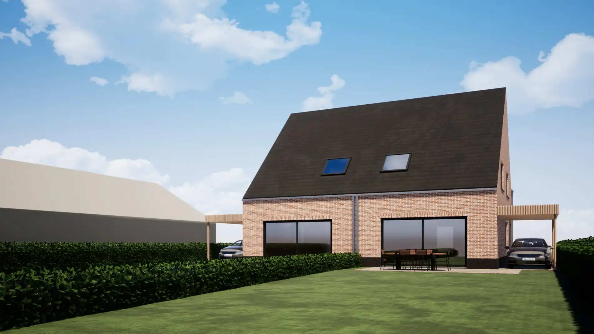 Ruime halfopen bebouwingen met 3 slaapkamers, bureau en landelijk verzicht te Aartrijke foto 3