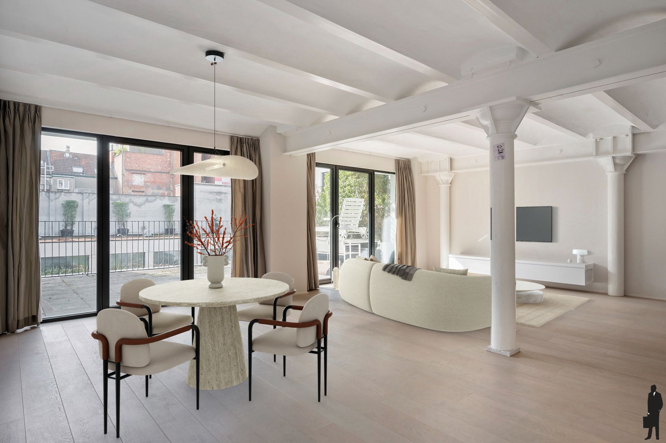 Luxe loft in het bruisende centrum van Antwerpen met zonnig terras foto {{pictureIndex}}
