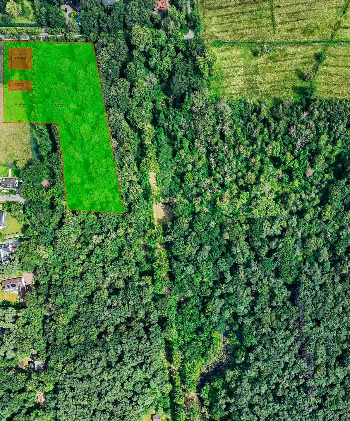 Prachtige bouwgrond met aanpalend natuurgebied op 1,1 ha foto 2