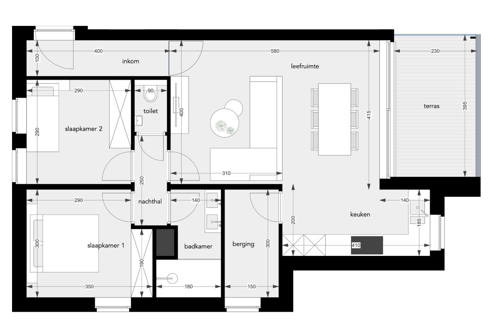 APPARTEMENT 1.1 : 83,01 m2 - 1640 SINT-GENESIUS-RODE foto 3