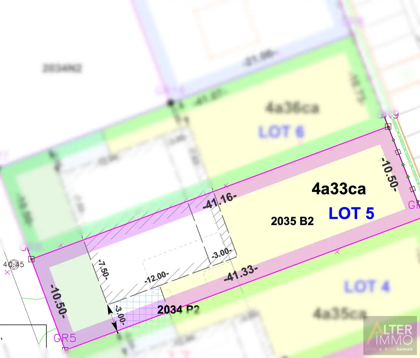 Lot 5 Bouwgrond voor halfopen bebouwing op 4a 33ca foto 4