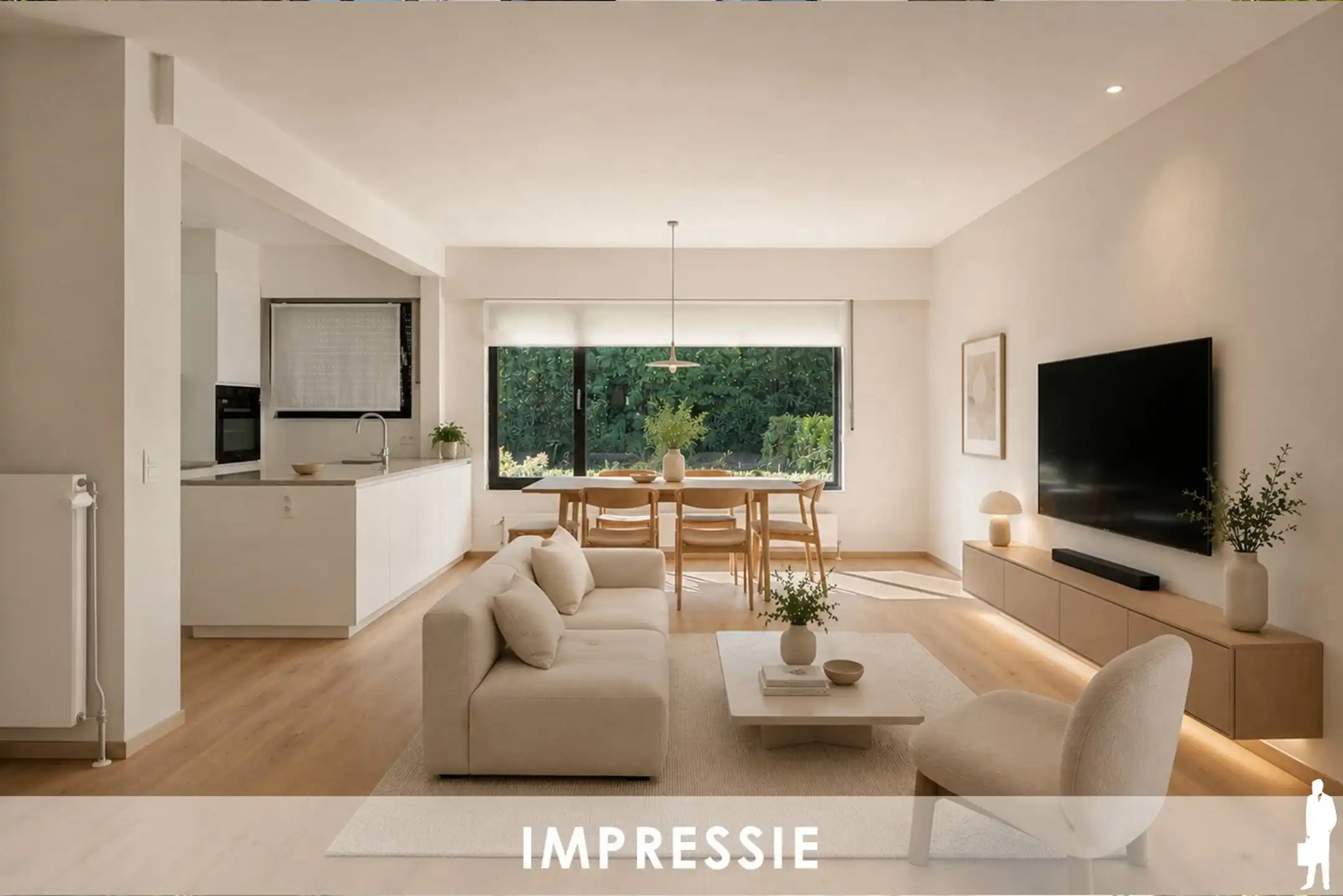 Gelijkvloers appartement van ca. 110m² met 2 slpk, garagebox en tuin - gerenoveerd in 2023 foto 2