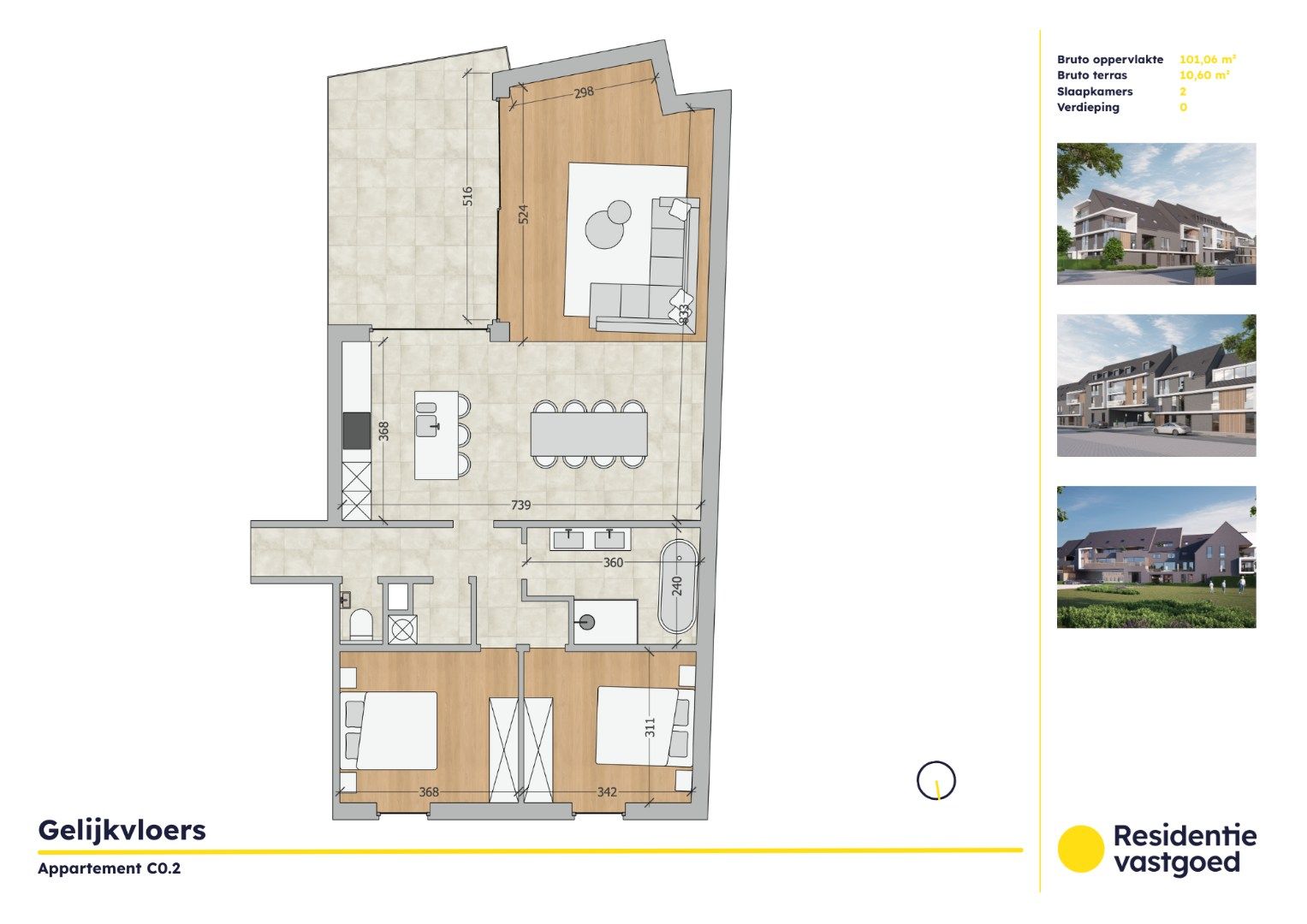 Kwalitatief gelijkvloers 2-slaapkamerappartement in Residentie Soetkin foto {{pictureIndex}}