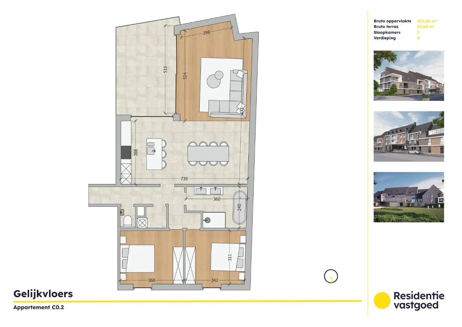 Kwalitatief gelijkvloers 2-slaapkamerappartement in Residentie Soetkin foto {{pictureIndex}}