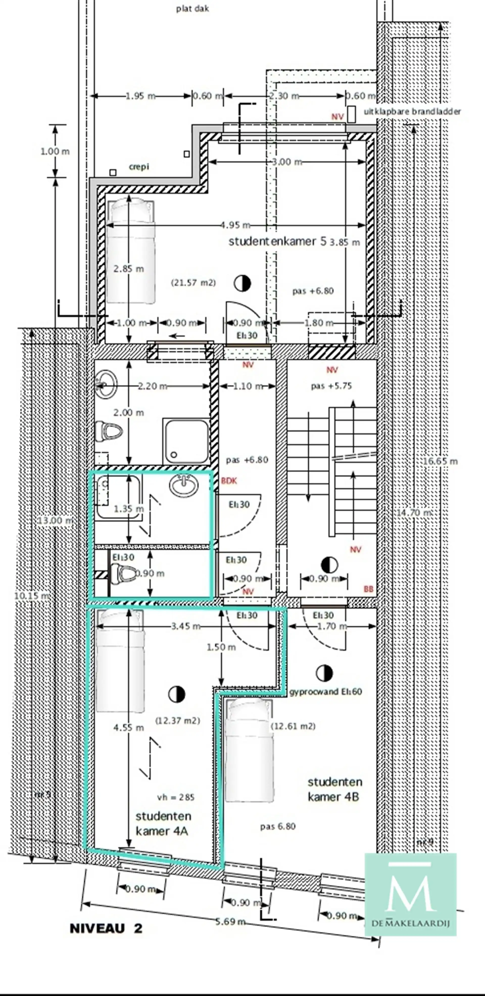 STUDENTS ONLY! Gemeubelde studentenkamer in hartje Mechelen - EERSTE BEWONING NA RENOVATIE  foto 4