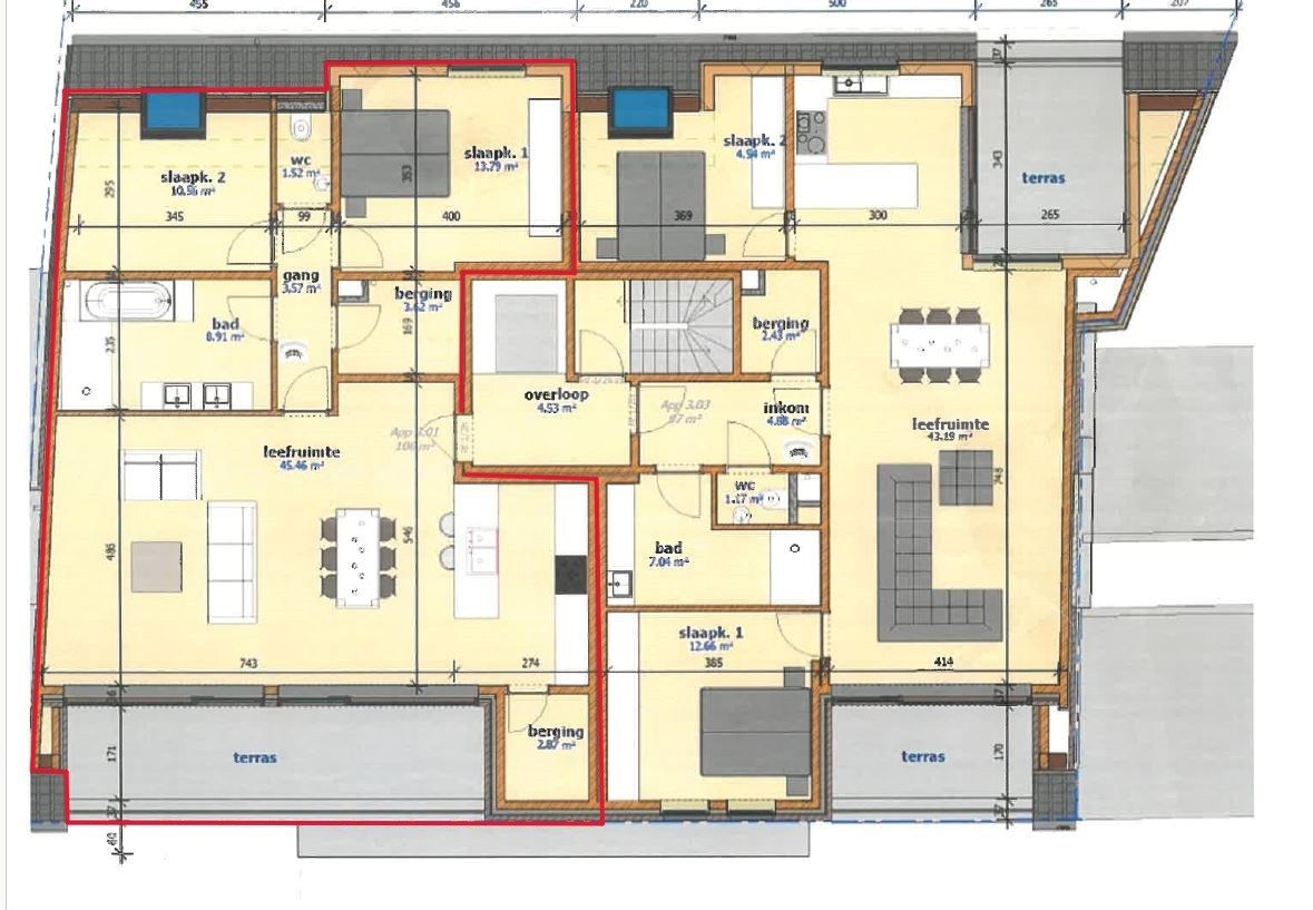 Lichtrijk recent appartement met 2 slp, groot terras en garage, Torhout. foto 22