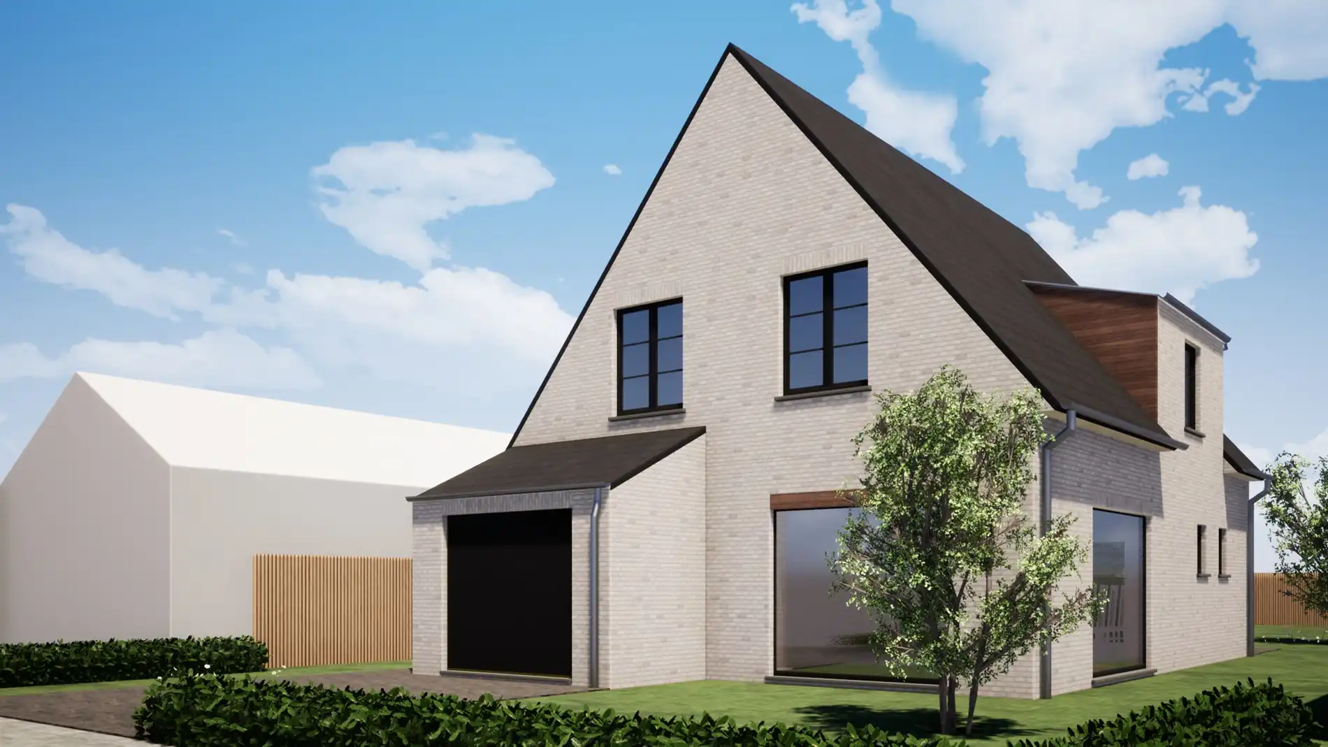 Nieuw te bouwen villa met 3 slaapkamers en garage in Lissewege – privacy, zon en bereikbaarheid in één foto 2