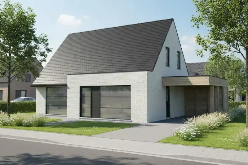 Nieuw te bouwen alleenstaande woning te Horebeke. foto {{pictureIndex}}