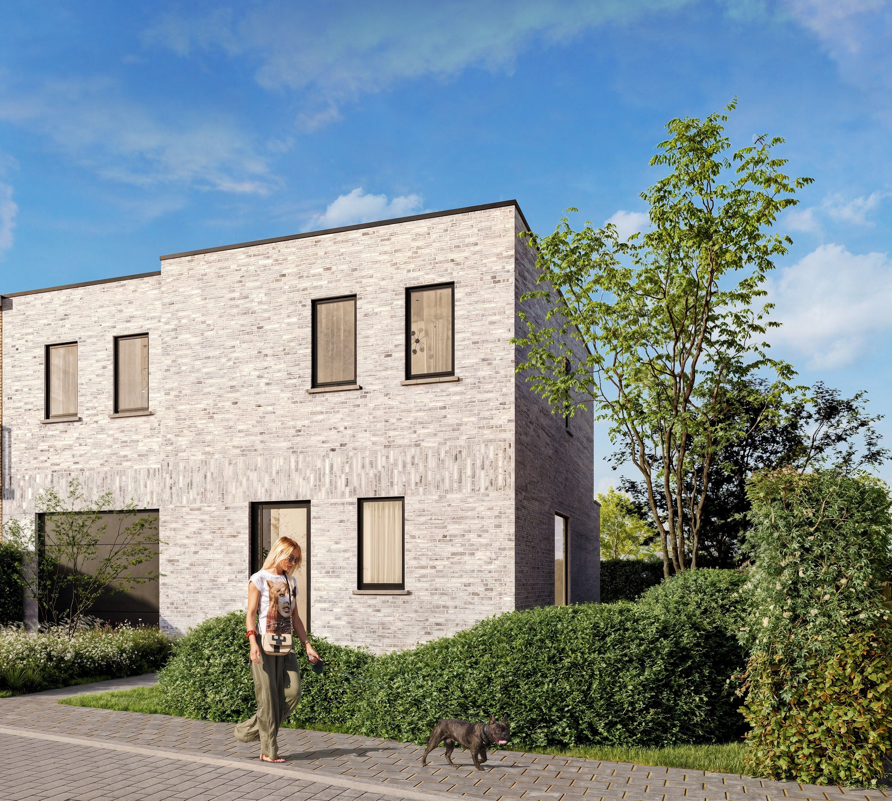 Nieuwbouw half-open woning te koop vlak aan de duinen in een rustige woonwijk te Oostende! foto {{pictureIndex}}