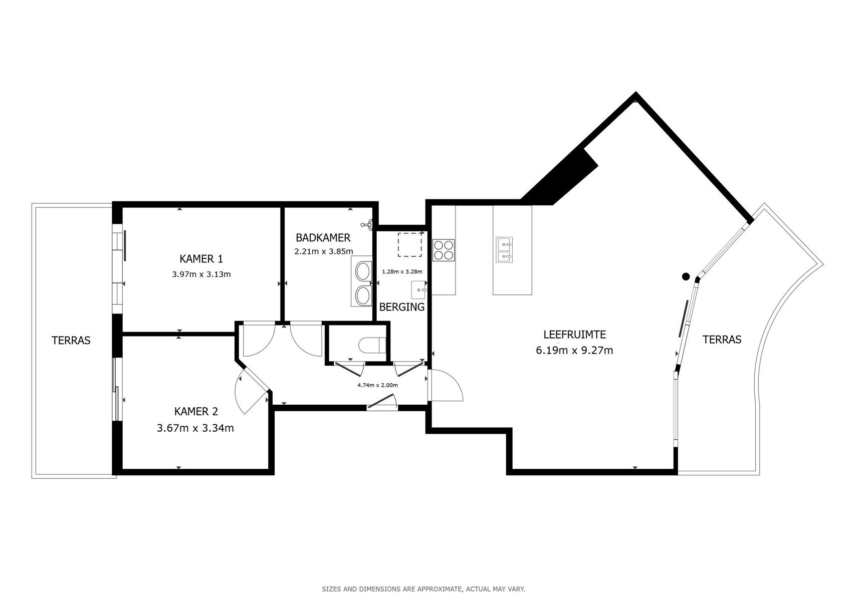 Ruim appartement met 2 terrassen en dubbele garage foto 16